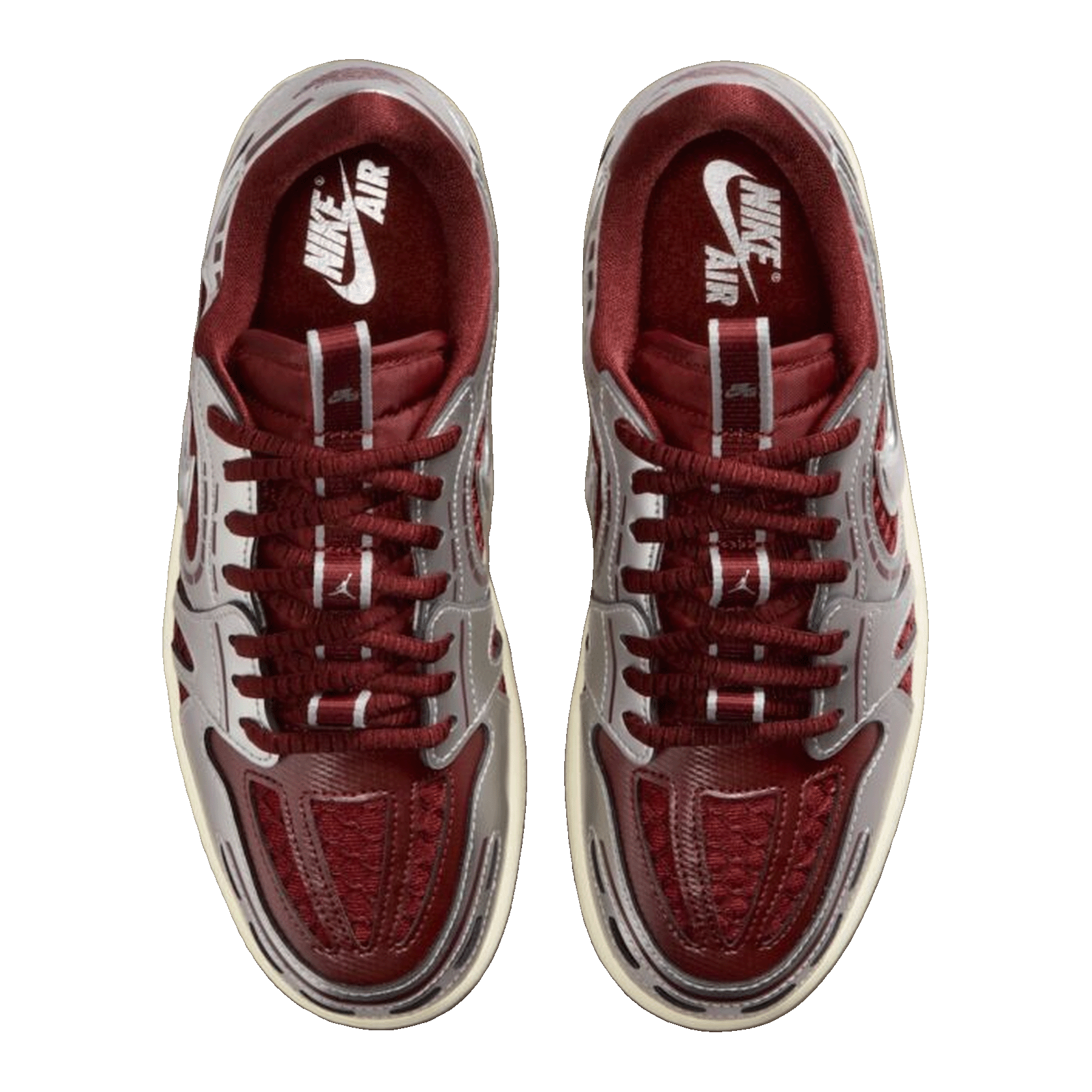 Nike Air Jordan 1 Low Method of Make V3 Dark Team Red Metallic Silver (W) Oben