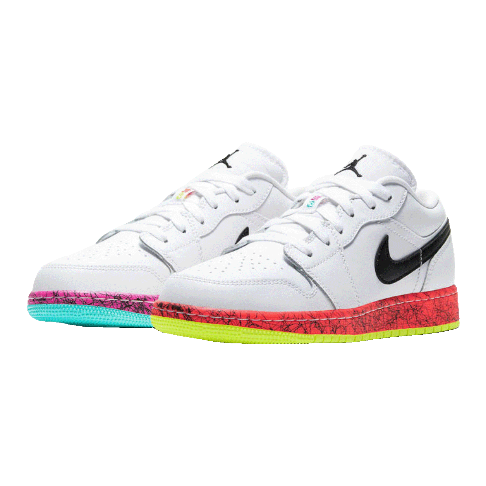 Nike Air Jordan 1 Low Multi-Color Midsoles White (GS)