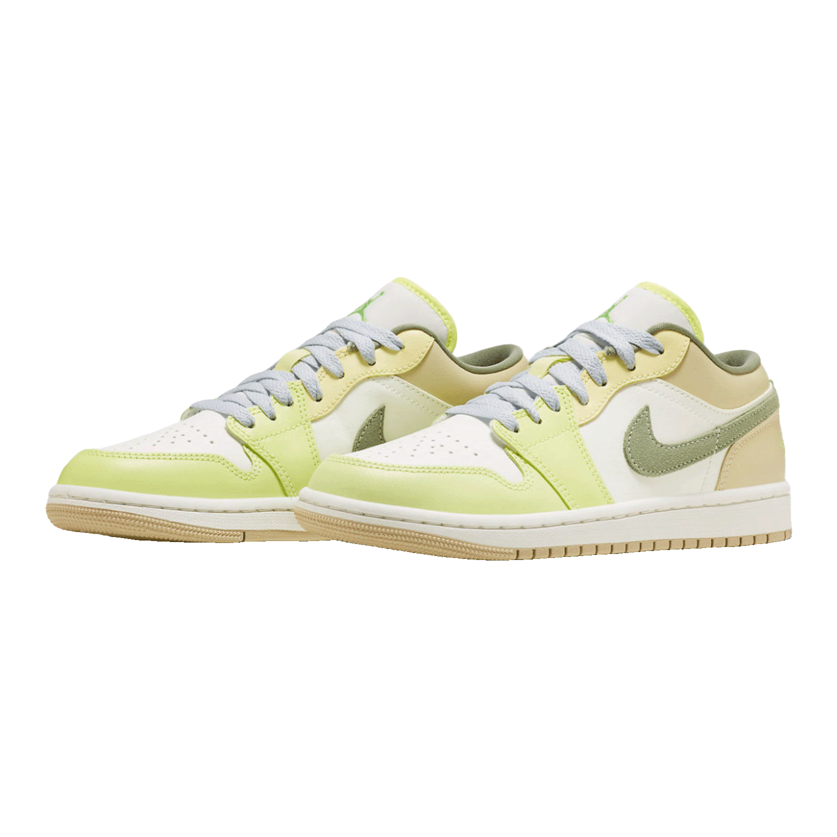 Nike Air Jordan 1 Low Sail White Oil Green (W) Side