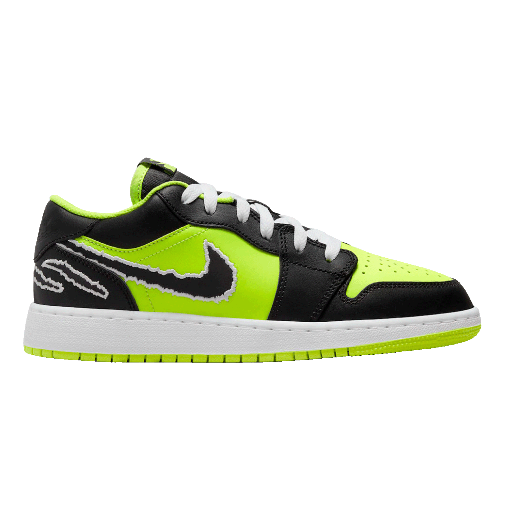 Nike Air Jordan 1 Low SE Black Cat Volt (GS)