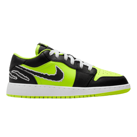 Nike Air Jordan 1 Low SE Black Cat Volt (GS)