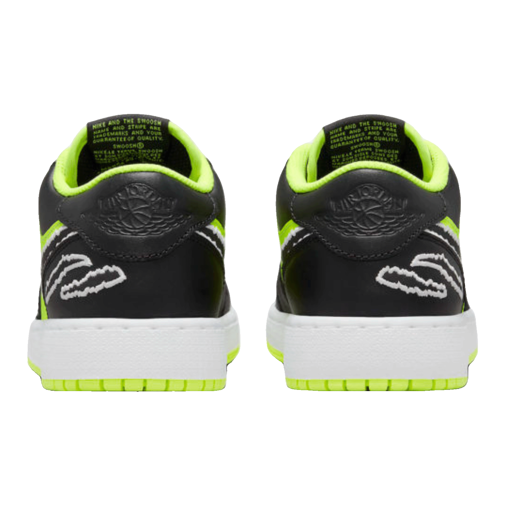 Nike Air Jordan 1 Low SE Black Cat Volt (GS) Back