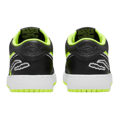 Nike Air Jordan 1 Low SE Black Cat Volt (GS) Back