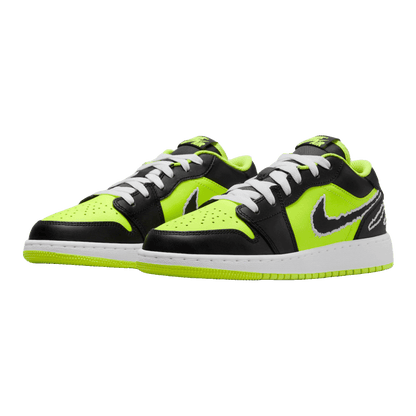 Nike Air Jordan 1 Low SE Black Cat Volt (GS) Side