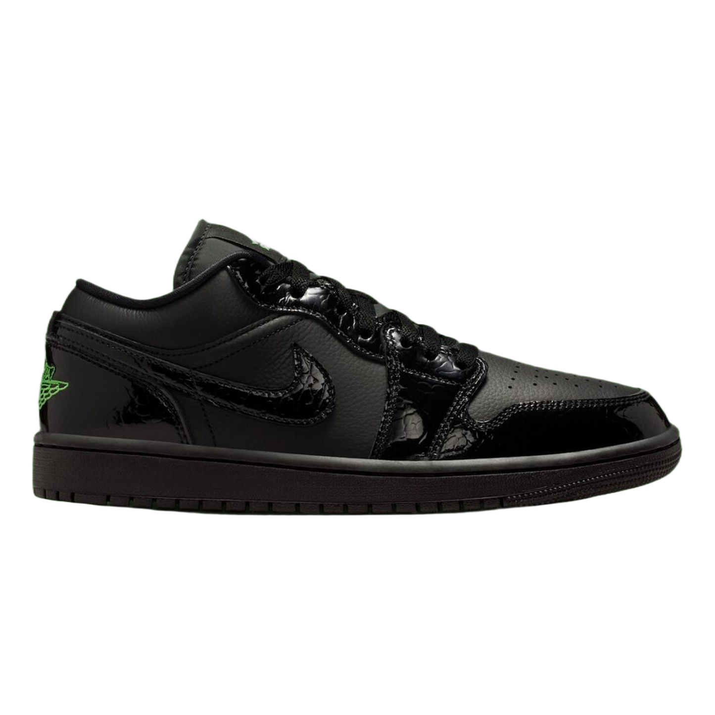 Nike Air Jordan 1 Low SE Black Croc Scream Green (W) IQ9701-010