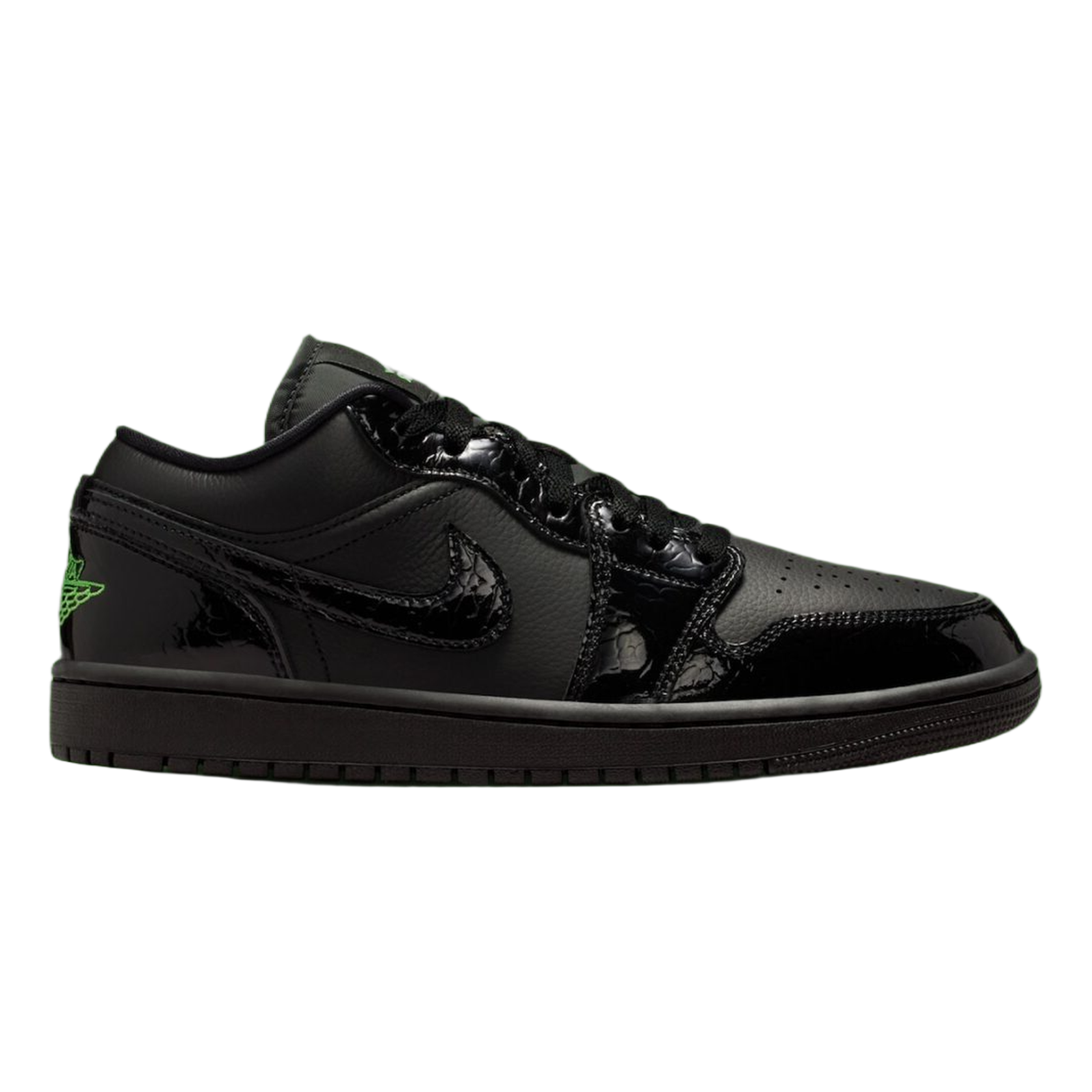Nike Air Jordan 1 Low SE Black Croc Scream Green (W) IQ9701-010