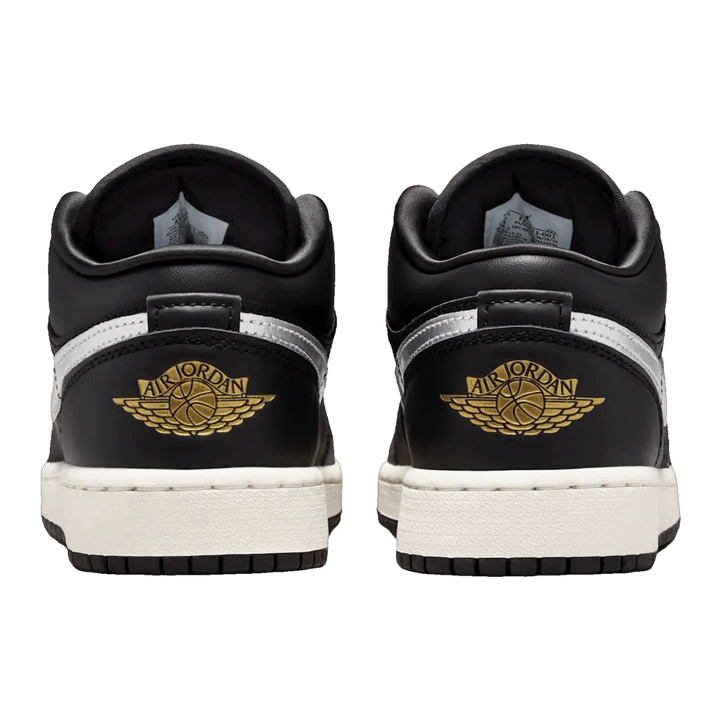 Nike Air Jordan 1 Low SE Black Silver Sail Gold (GS) Back FZ3921-001
