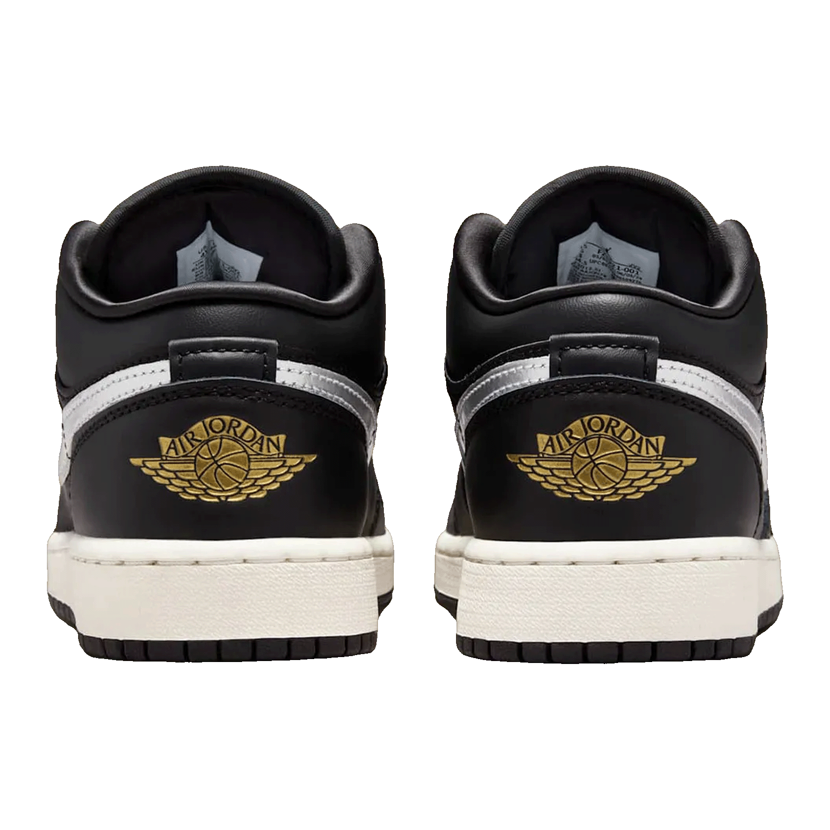 Nike Air Jordan 1 Low SE Black Silver Sail Gold (GS) Back FZ3921-001