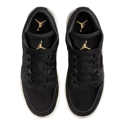 Nike Air Jordan 1 Low SE Black Silver Sail Gold (GS) Oben FZ3921-001