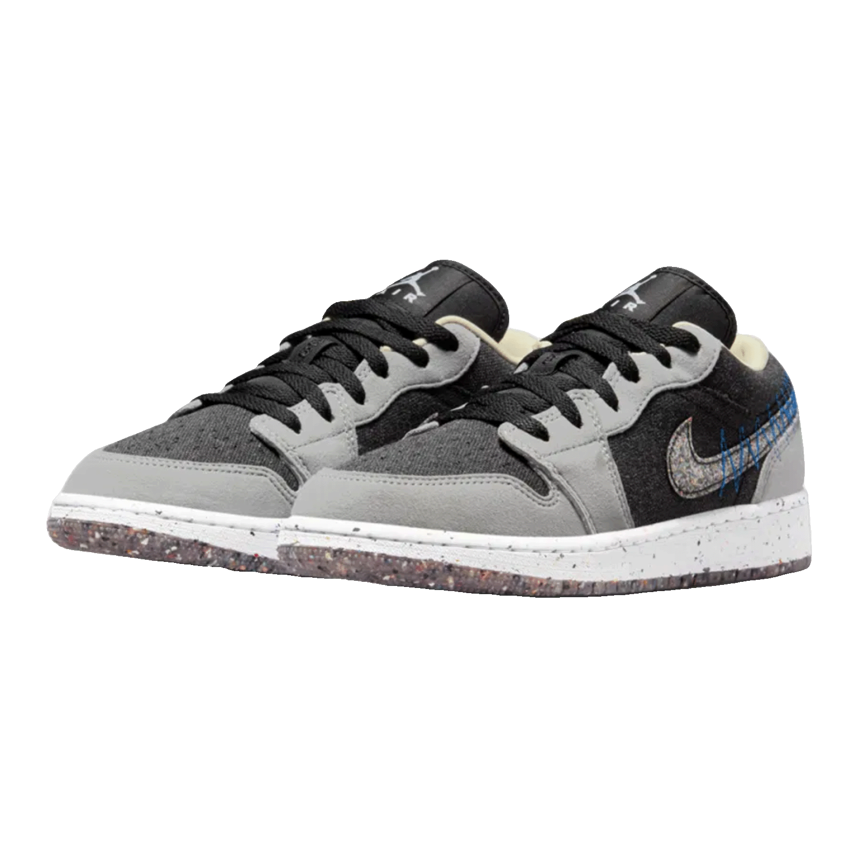 Nike Air Jordan 1 Low SE Crater Grey Black (GS) Side