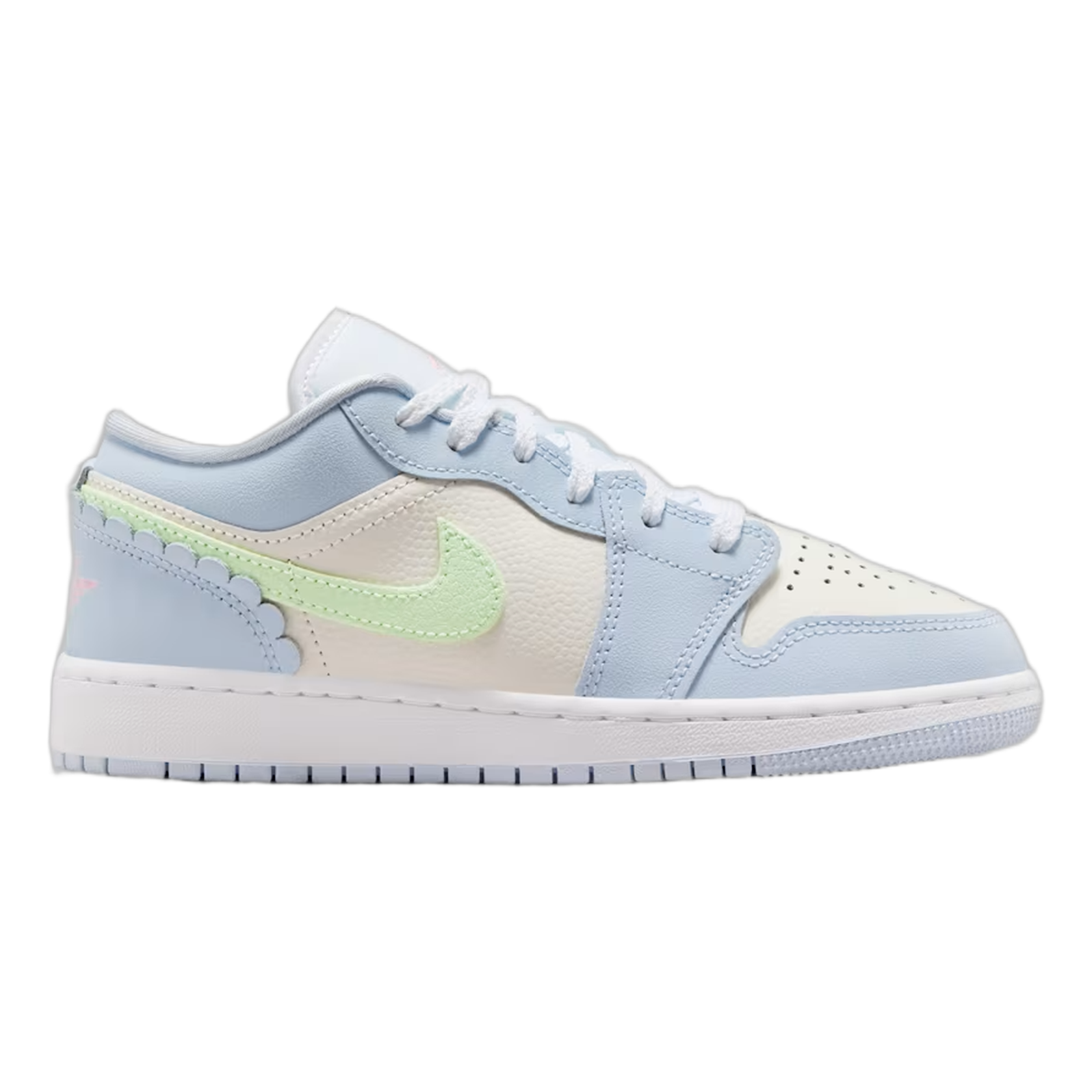 Nike Air Jordan 1 Low SE Half Blue Sail Vapor Green (GS) IB7113-403