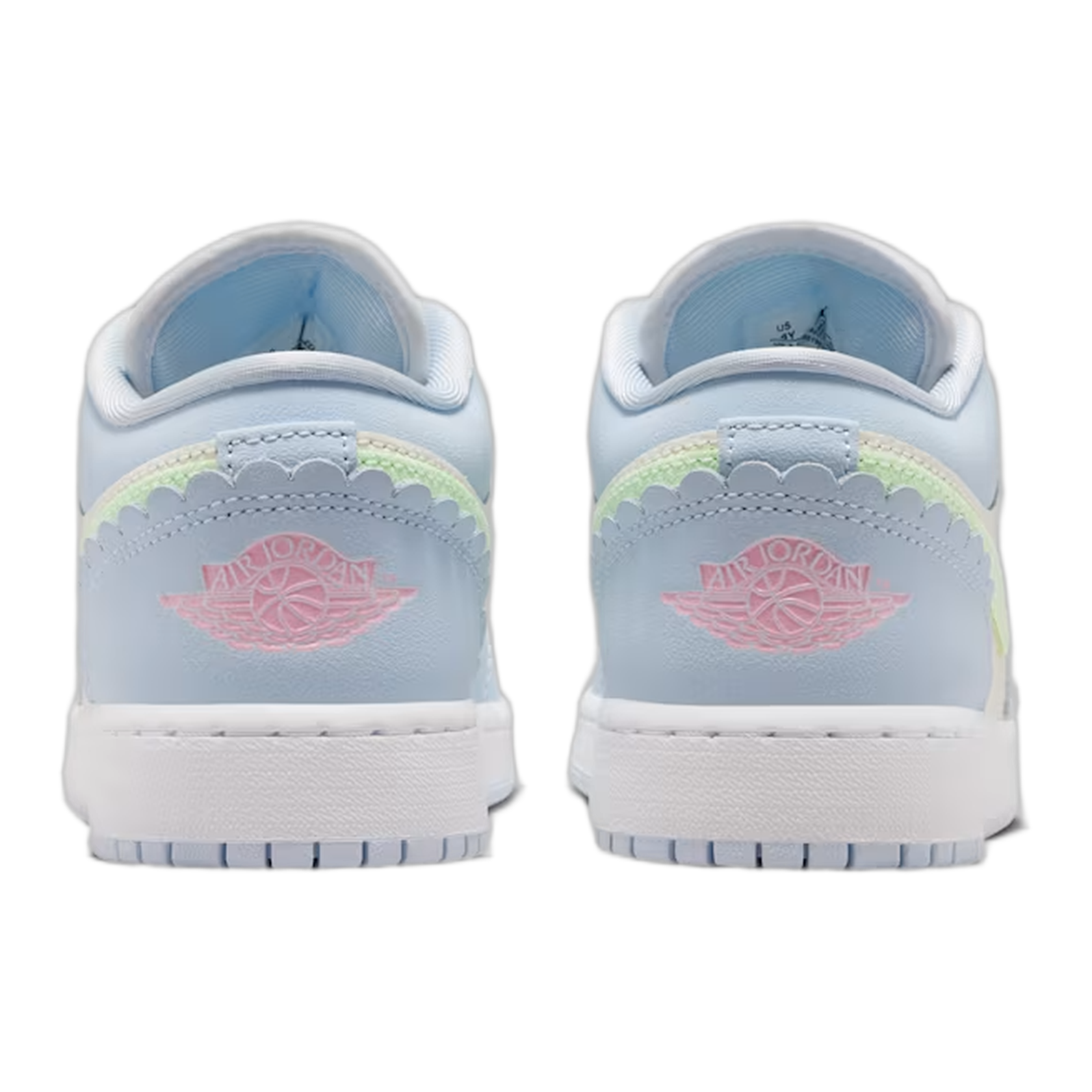 Nike Air Jordan 1 Low SE Half Blue Sail Vapor Green (GS) Back IB7113-403