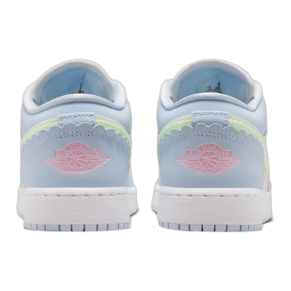 Nike Air Jordan 1 Low SE Half Blue Sail Vapor Green (GS) Back IB7113-403