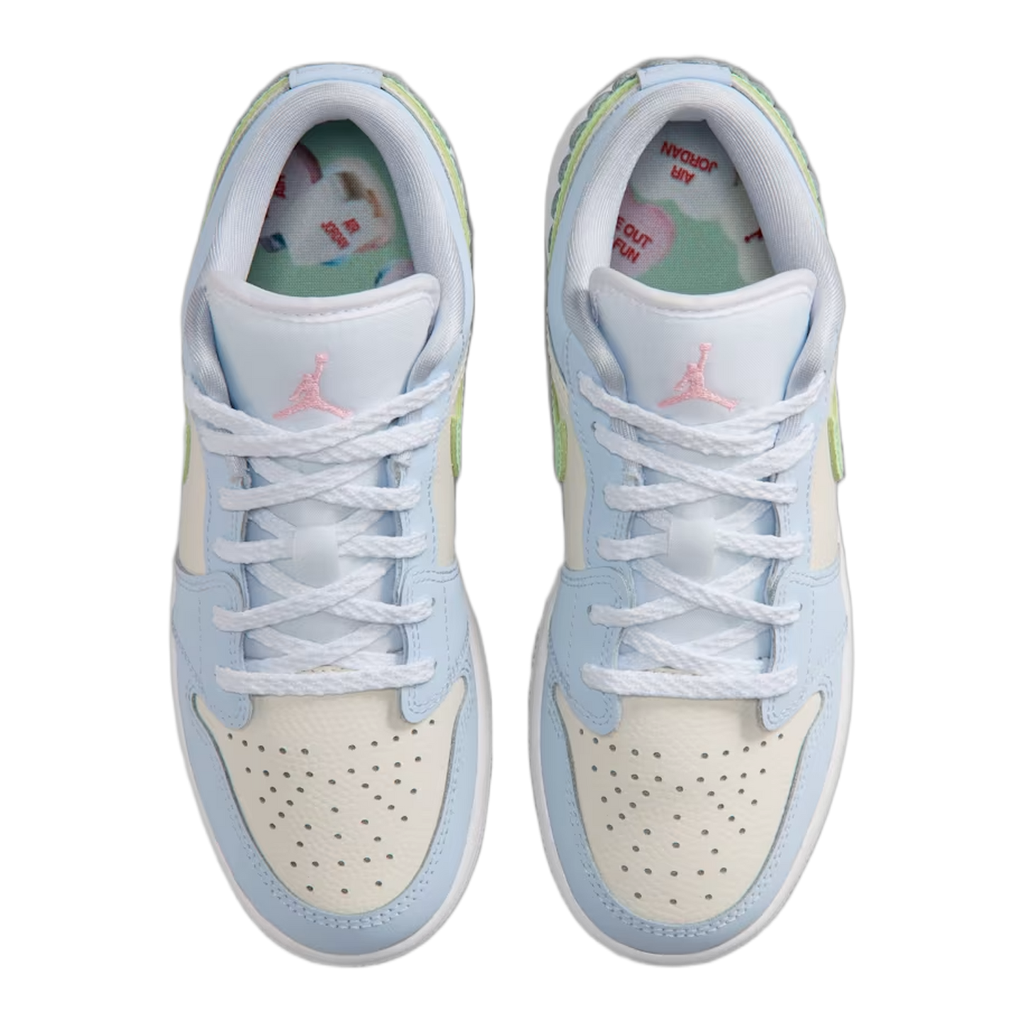 Nike Air Jordan 1 Low SE Half Blue Sail Vapor Green (GS) Oben IB7113-403