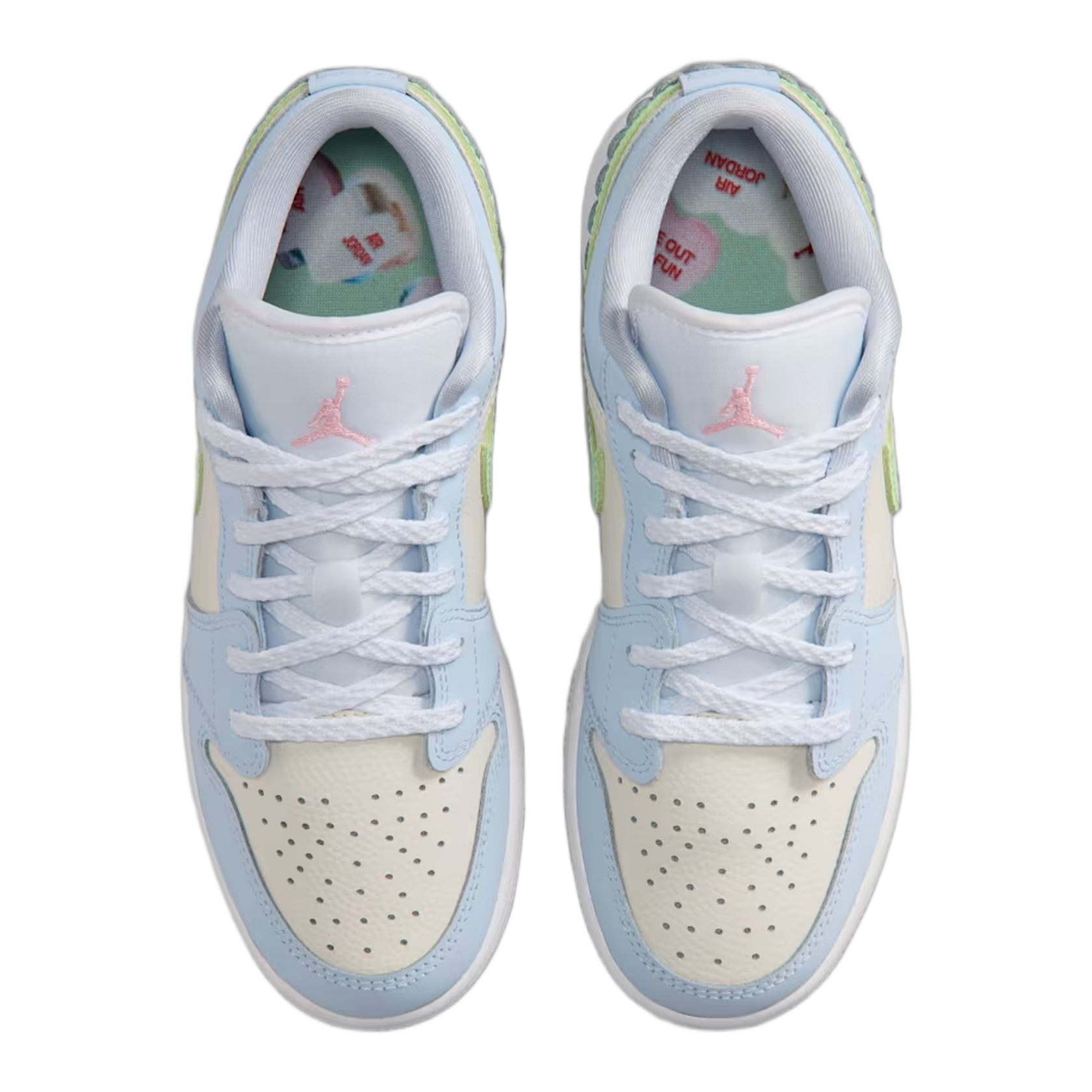 Nike Air Jordan 1 Low SE Half Blue Sail Vapor Green (GS) Oben IB7113-403