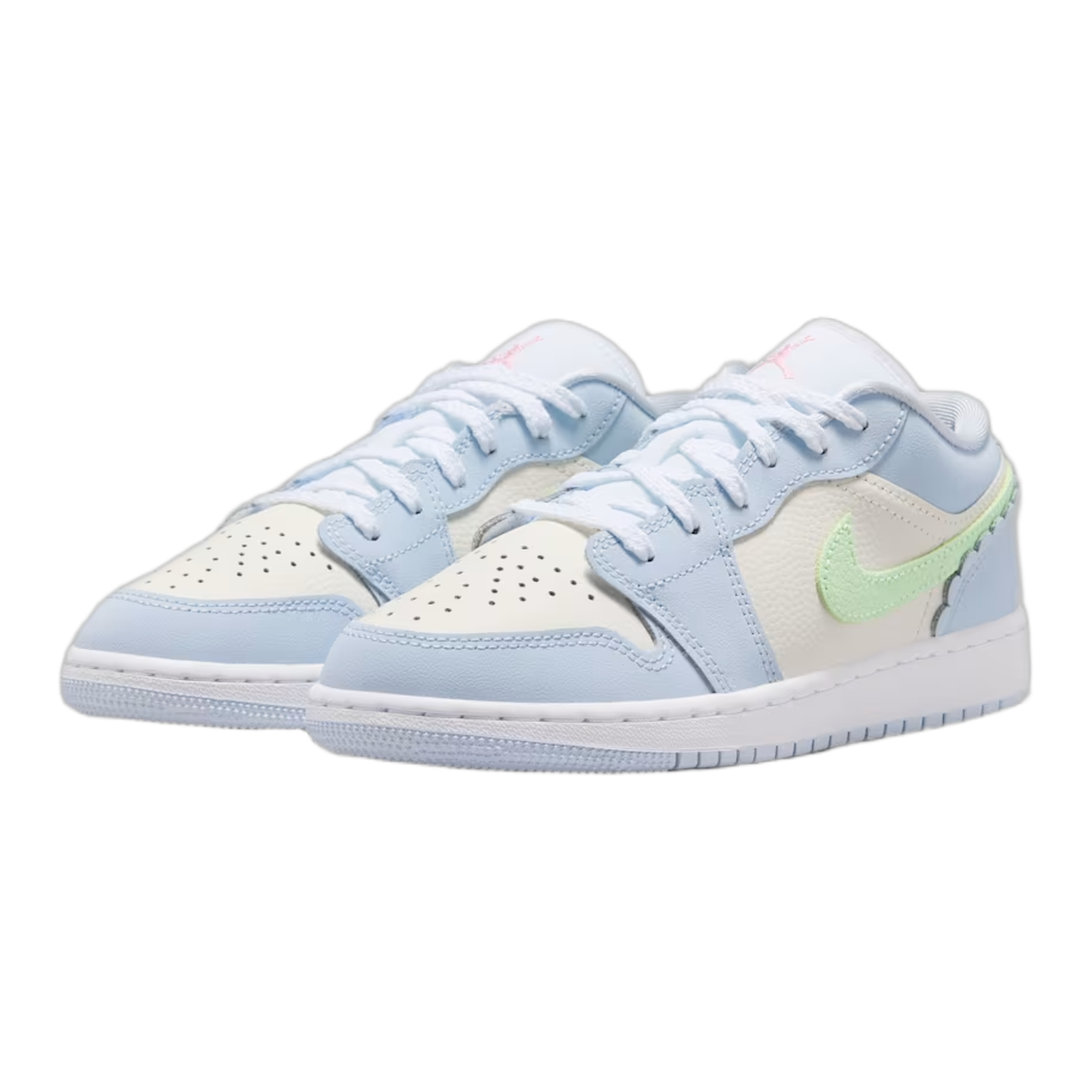 Nike Air Jordan 1 Low SE Half Blue Sail Vapor Green (GS) Side IB7113-403