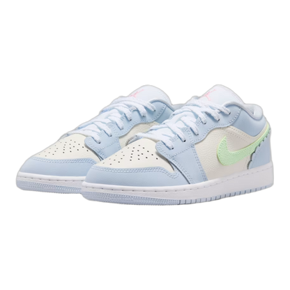 Nike Air Jordan 1 Low SE Half Blue Sail Vapor Green (GS) Side IB7113-403