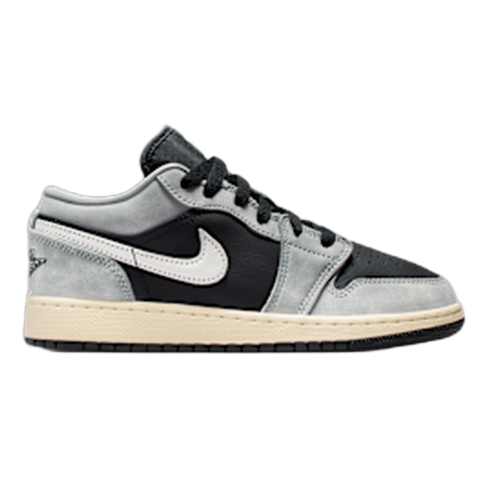 Nike Air Jordan 1 Low SE Light Smoke Grey Sail Muslin Black (GS) HQ2021-012