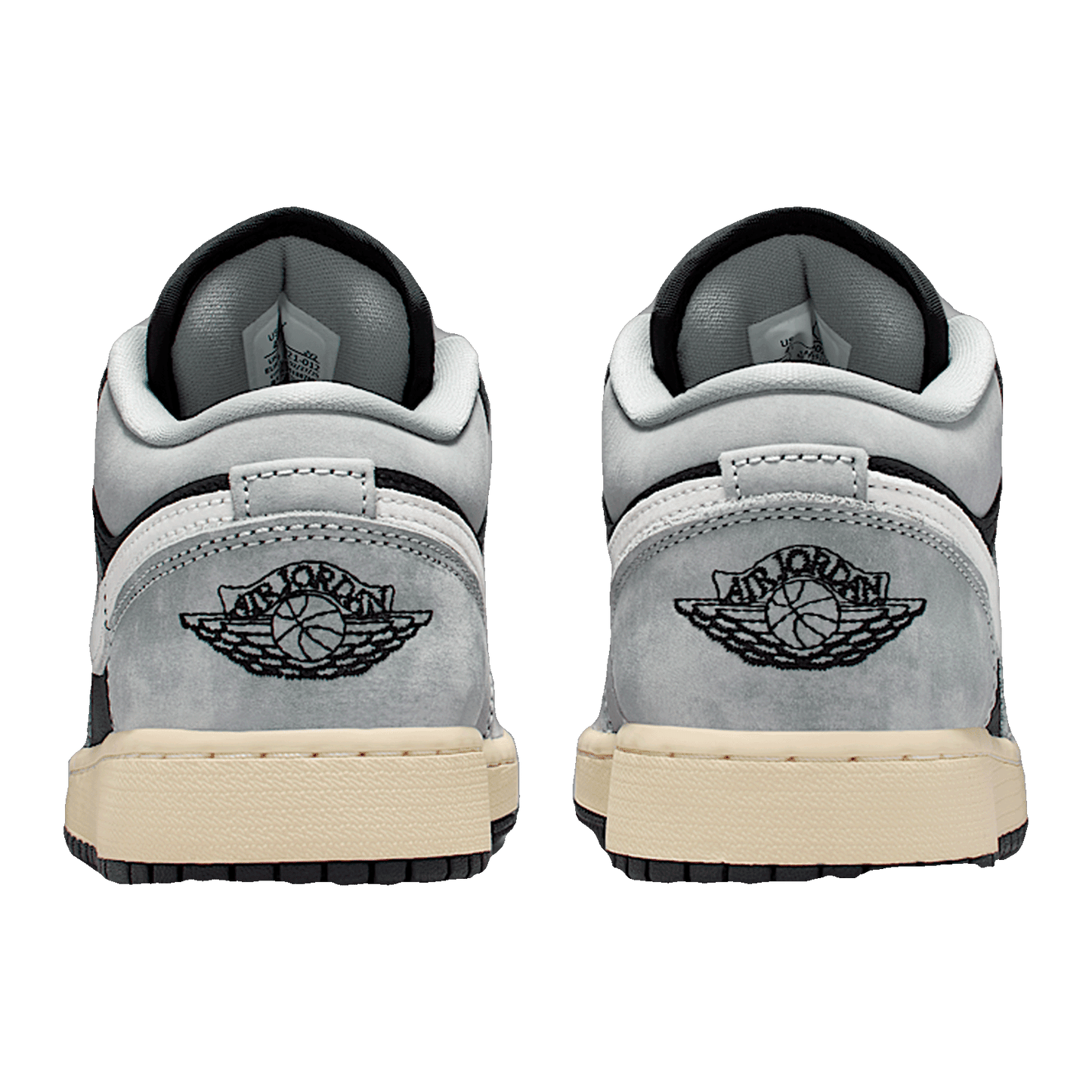 Nike Air Jordan 1 Low SE Light Smoke Grey Sail Muslin Black (GS) Back HQ2021-012