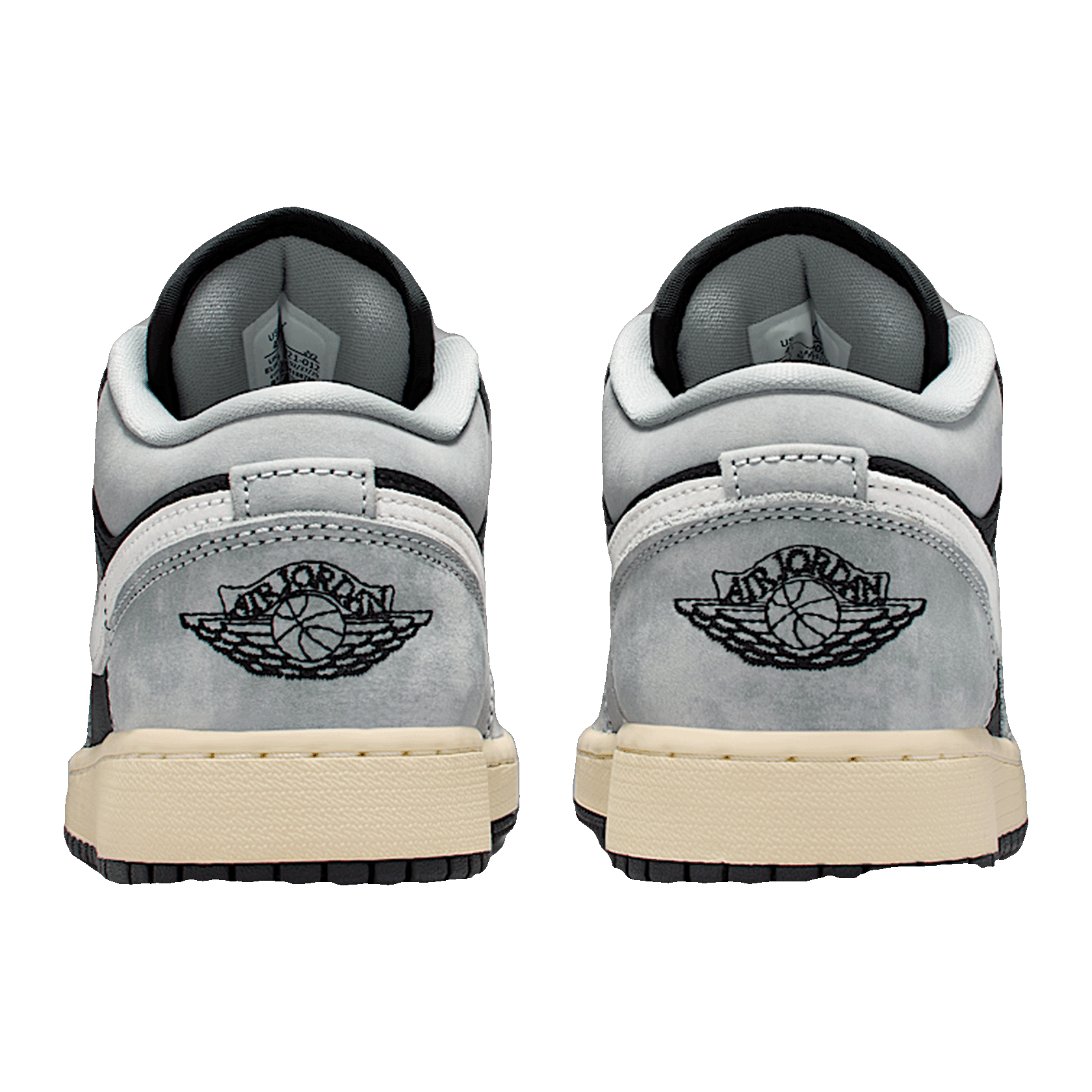 Nike Air Jordan 1 Low SE Light Smoke Grey Sail Muslin Black (GS) Back HQ2021-012