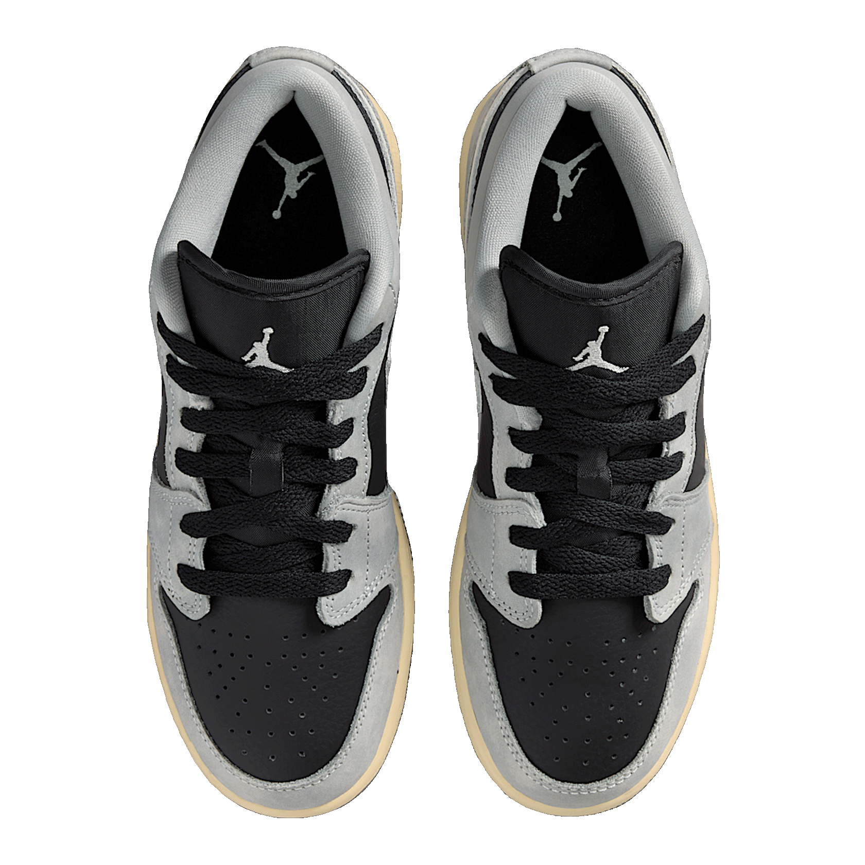 Nike Air Jordan 1 Low SE Light Smoke Grey Sail Muslin Black (GS) Oben HQ2021-012