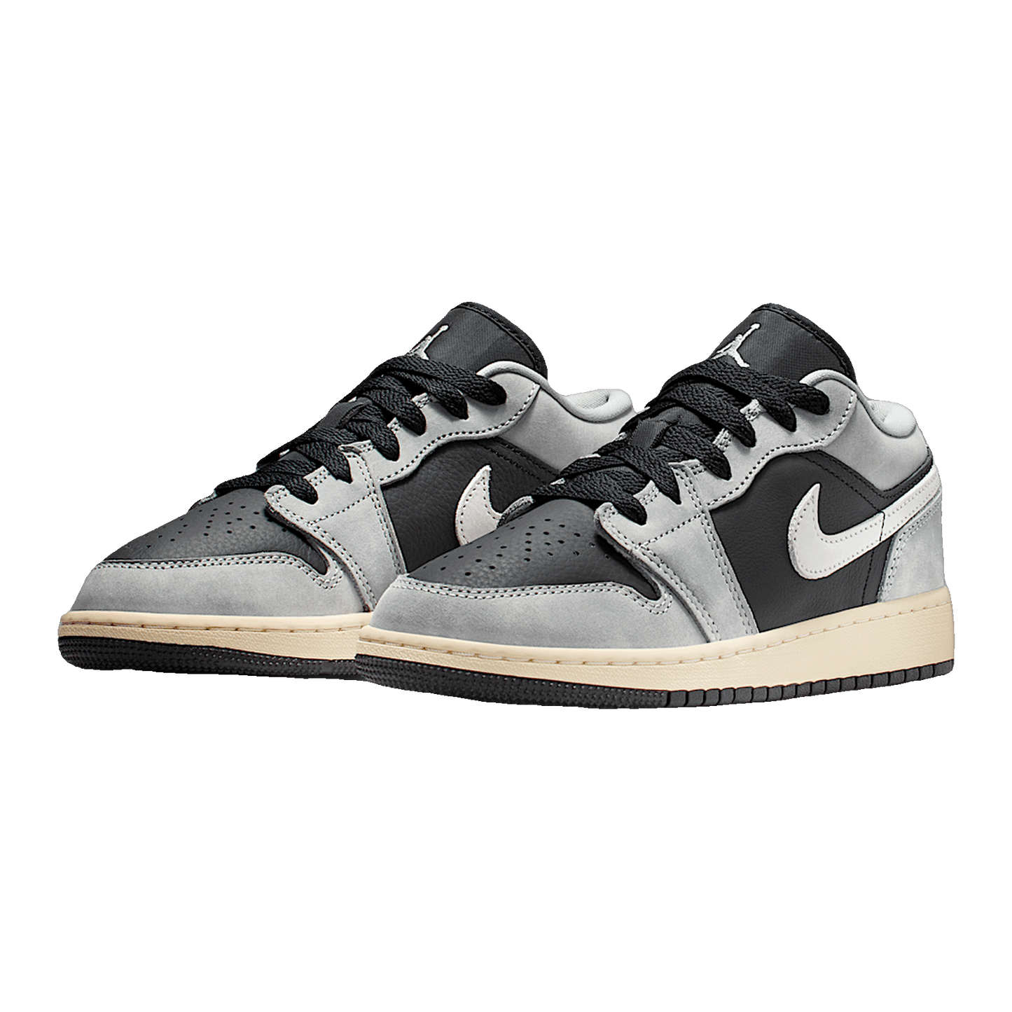 Nike Air Jordan 1 Low SE Light Smoke Grey Sail Muslin Black (GS) Side HQ2021-012
