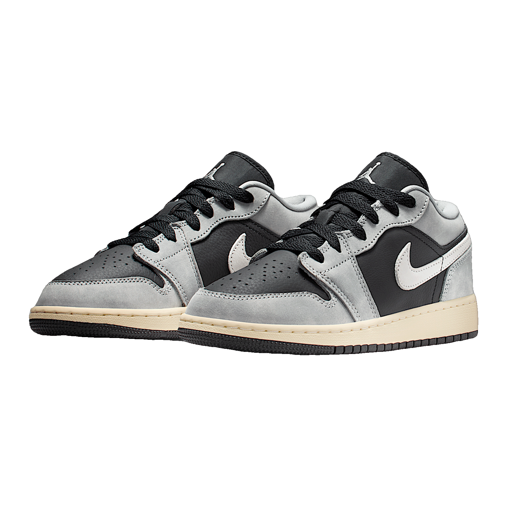 Nike Air Jordan 1 Low SE Light Smoke Grey Sail Muslin Black (GS) Side HQ2021-012