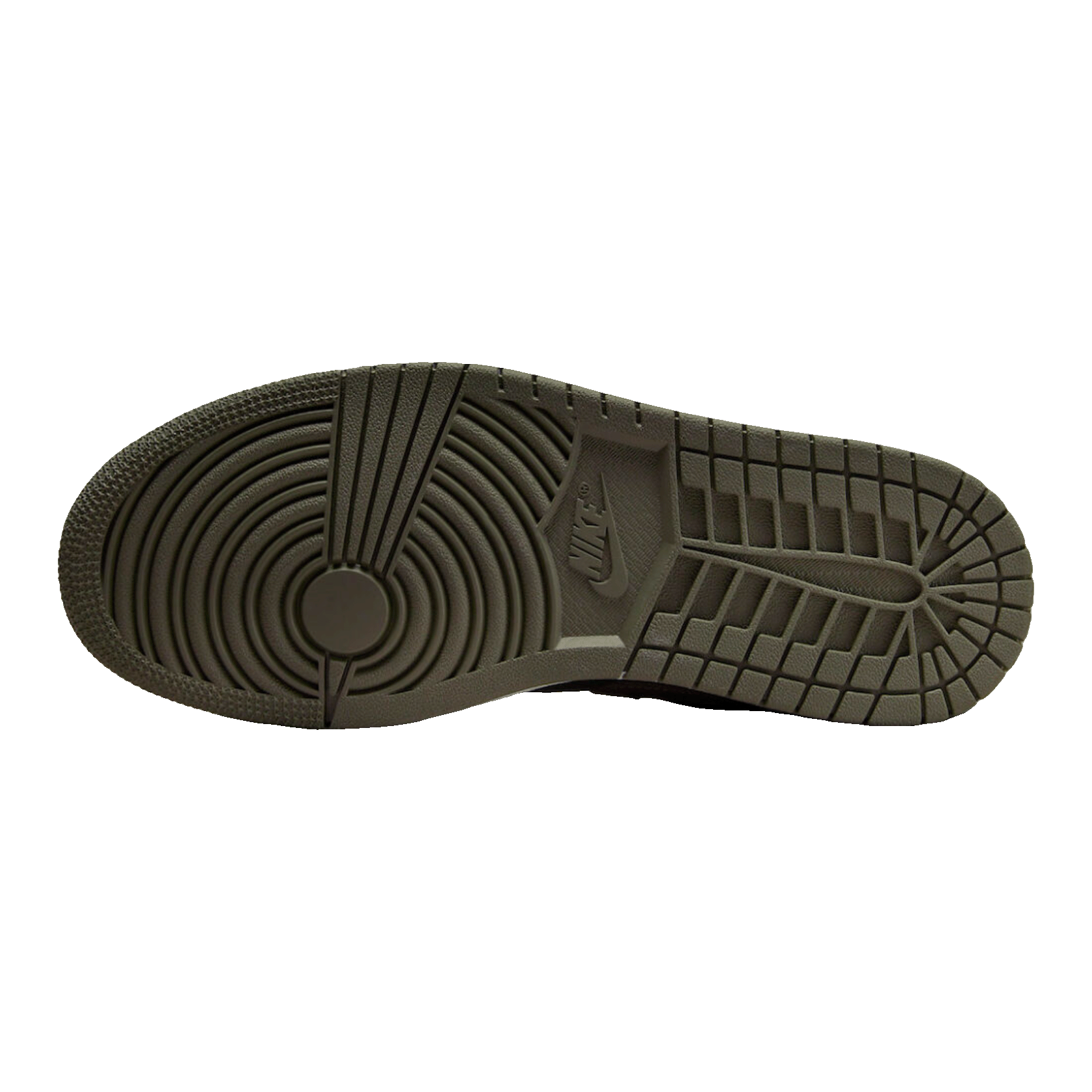Nike Air Jordan 1 Low SE Newsprint Olive Grey (W) Sohle