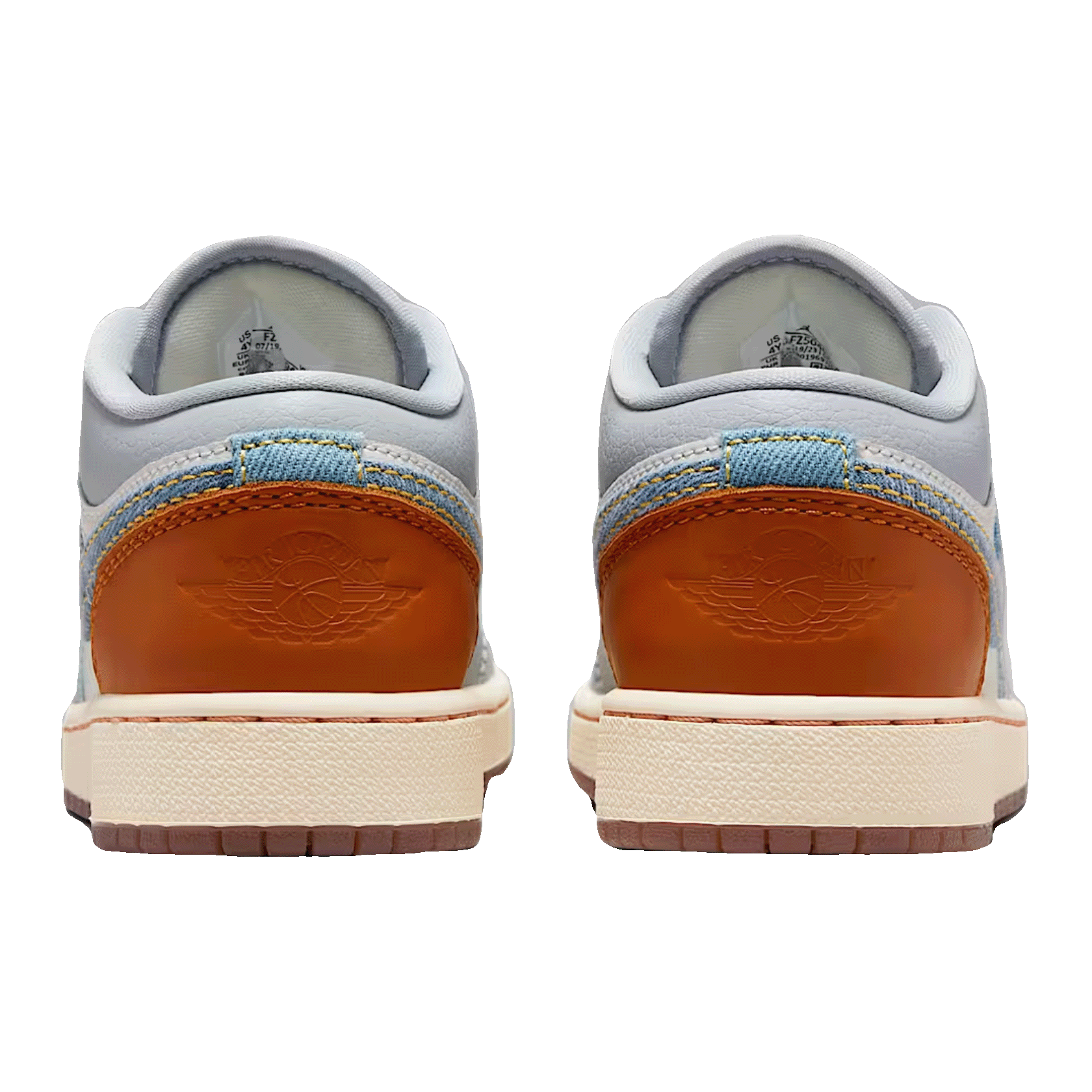 Nike Air Jordan 1 Low SE Phantom Coconut Milk Amber Brown Light Armory Blue (GS) Back