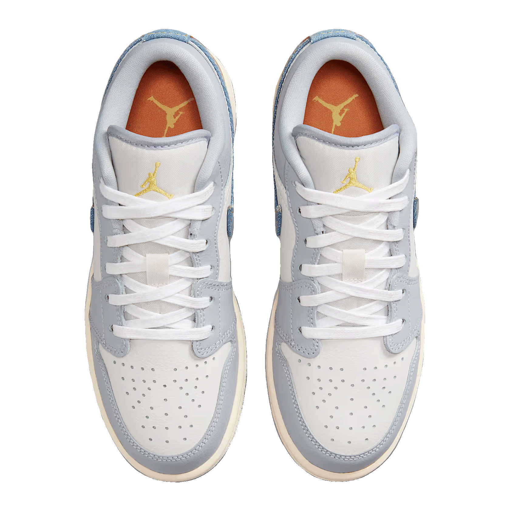 Nike Air Jordan 1 Low SE Phantom Coconut Milk Amber Brown Light Armory Blue (GS) Oben