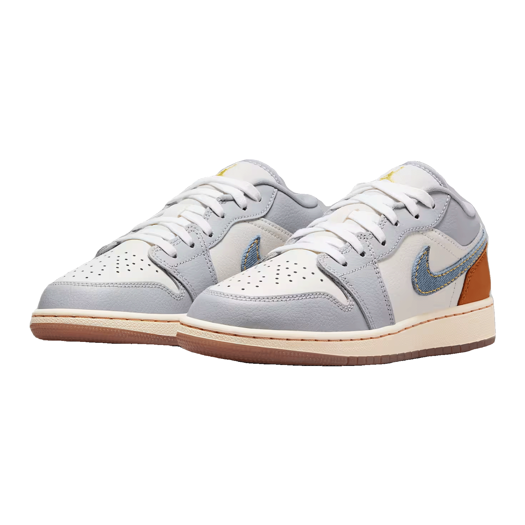 Nike Air Jordan 1 Low SE Phantom Coconut Milk Amber Brown Light Armory Blue (GS) Side