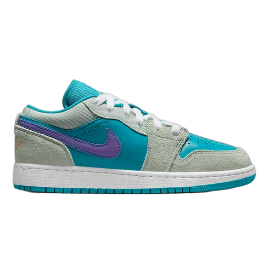 Nike Air Jordan 1 Low SE Pistachio Frost Aquatone Psychic Purple Celestial Gold (GS) DX4374-300