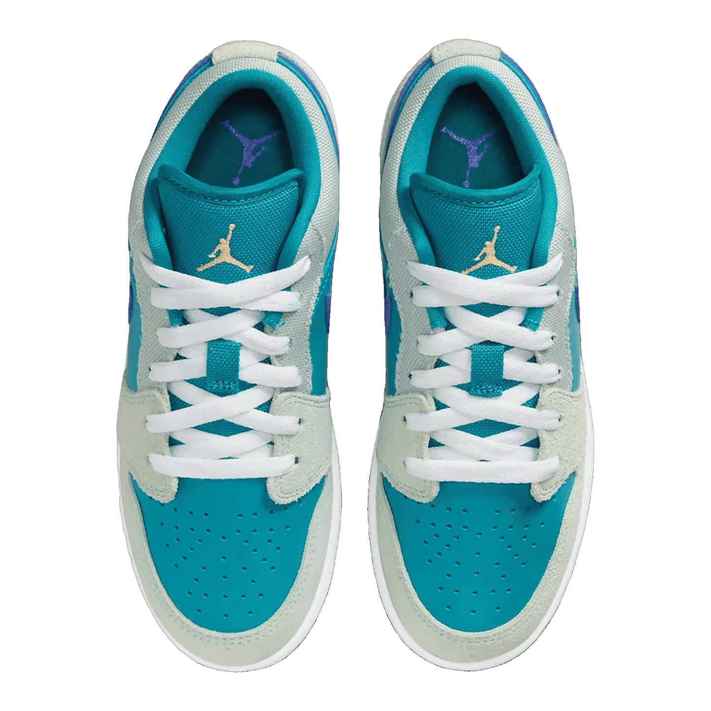 Nike Air Jordan 1 Low SE Pistachio Frost Aquatone Psychic Purple Celestial Gold (GS) Oben