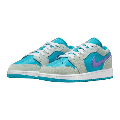 Nike Air Jordan 1 Low SE Pistachio Frost Aquatone Psychic Purple Celestial Gold (GS) Side
