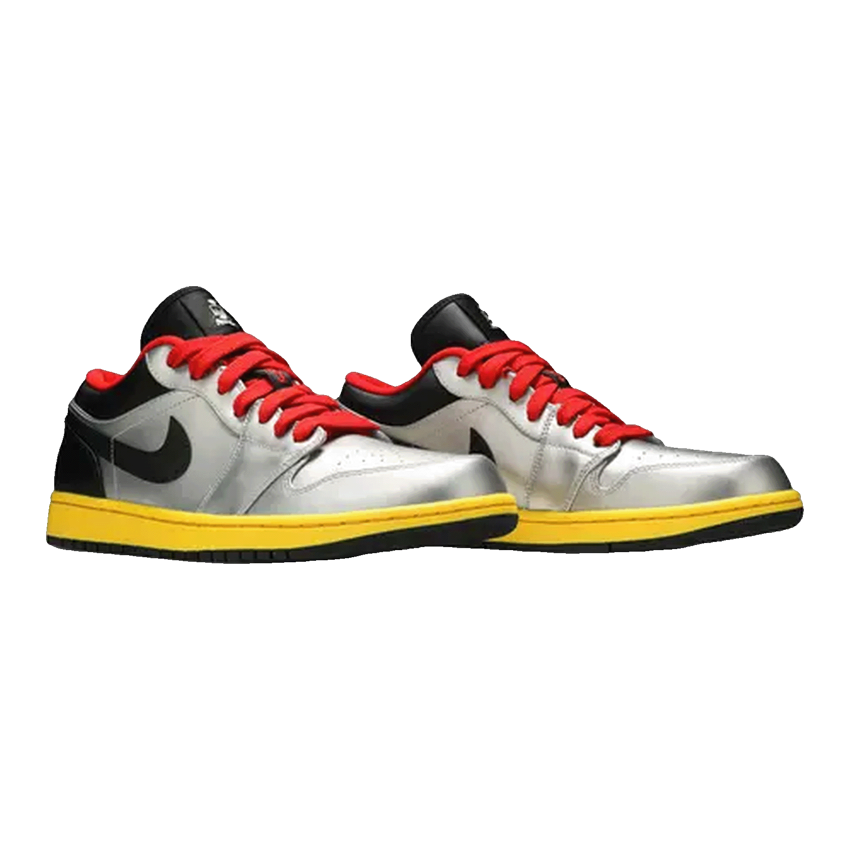 Nike Air Jordan 1 Low Silver Black Yellow Side