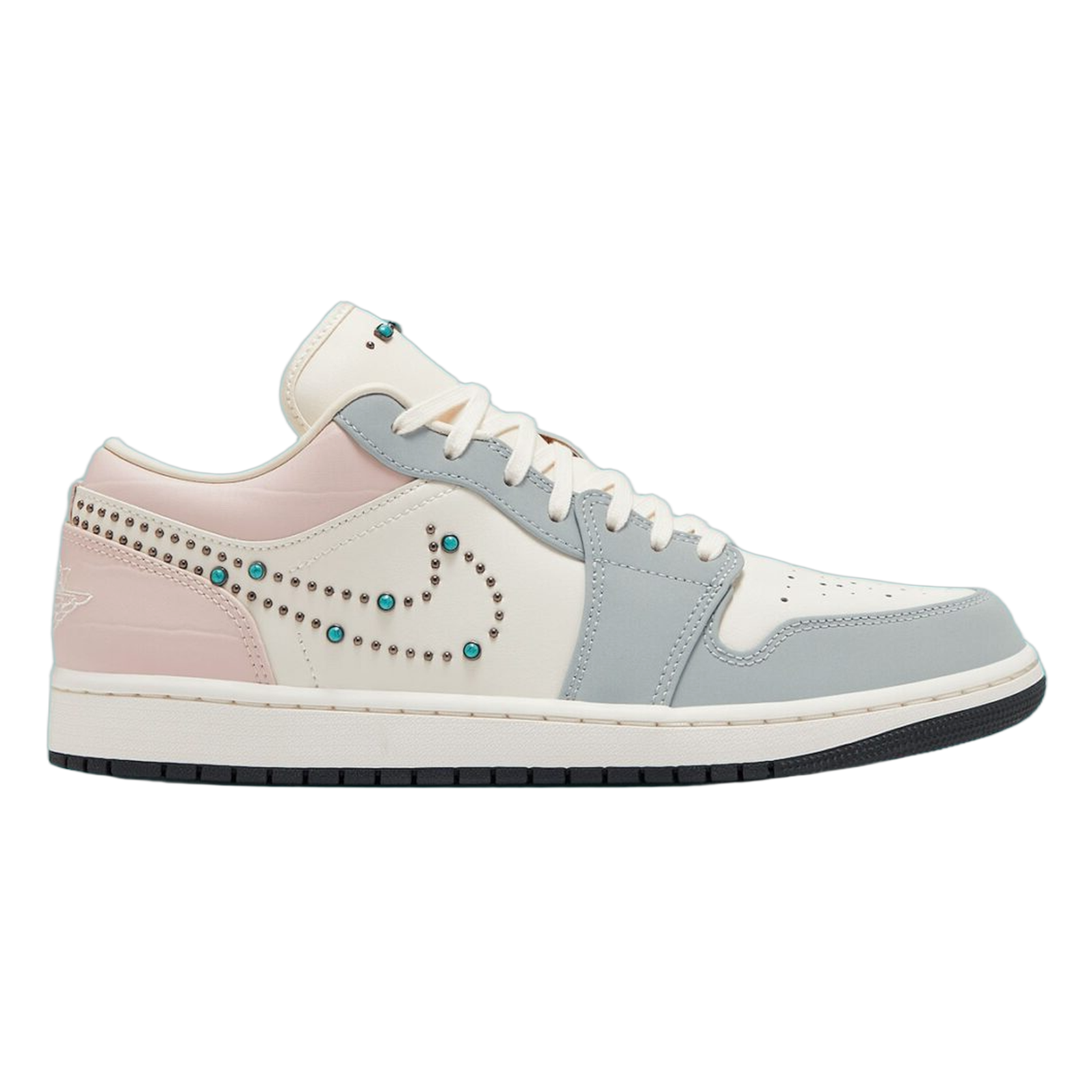 Nike Air Jordan 1 Low Soft Pearl Gem Studded Swoosh IH7319-001