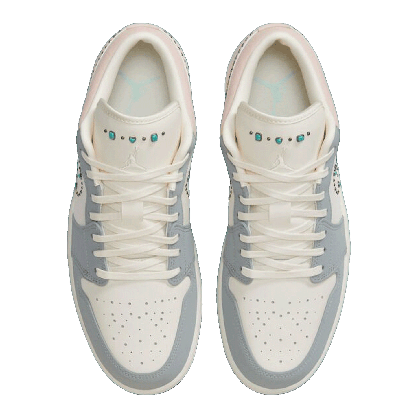 Nike Air Jordan 1 Low Soft Pearl Gem Studded Swoosh Oben IH7319-001