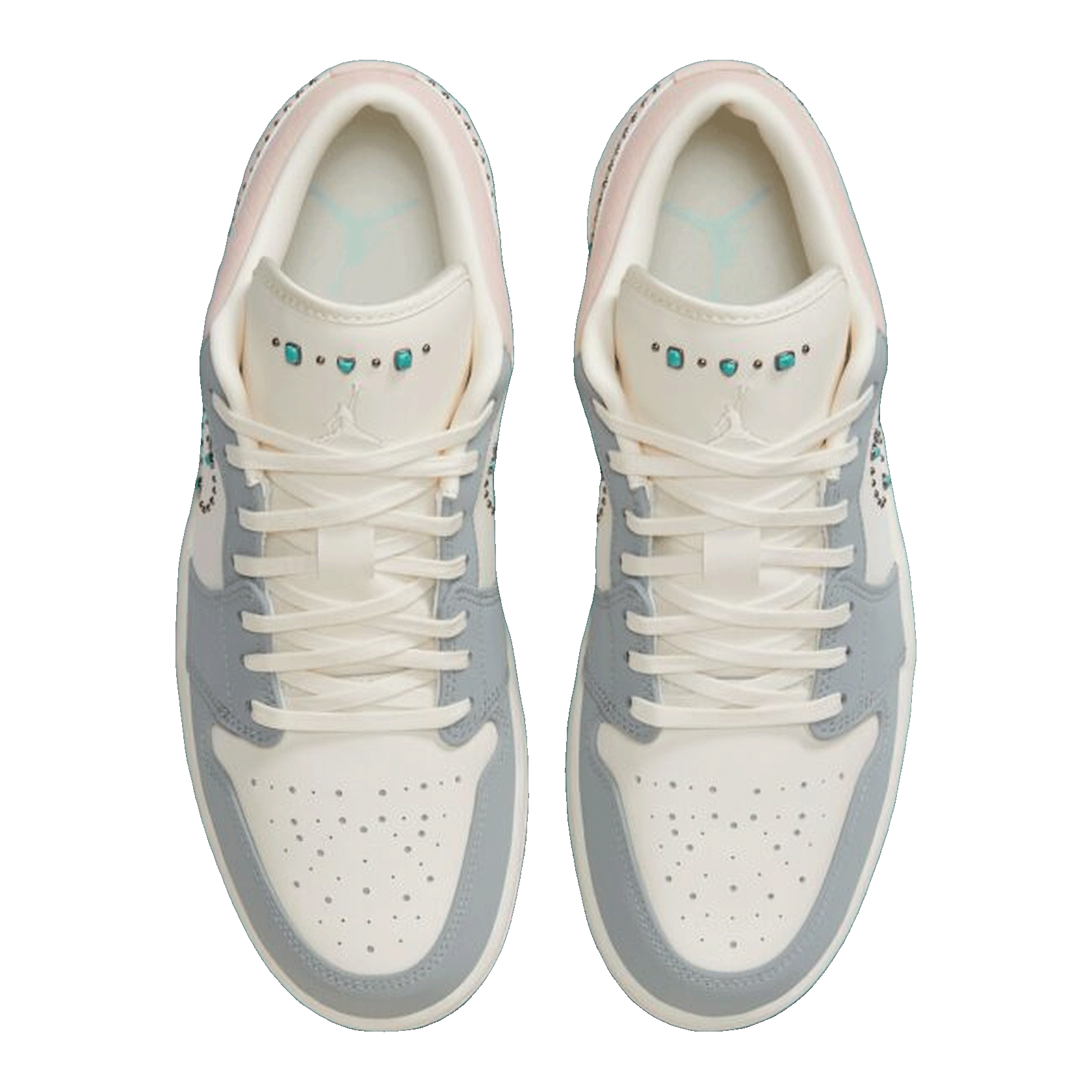 Nike Air Jordan 1 Low Soft Pearl Gem Studded Swoosh Oben IH7319-001