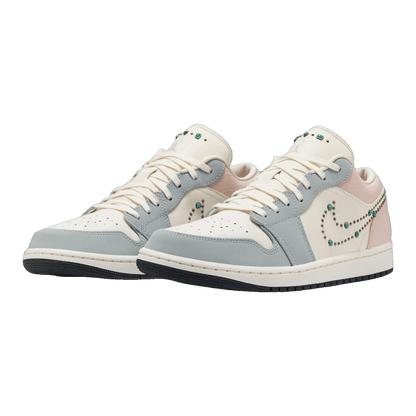 Nike Air Jordan 1 Low Soft Pearl Gem Studded Swoosh Side IH7319-001