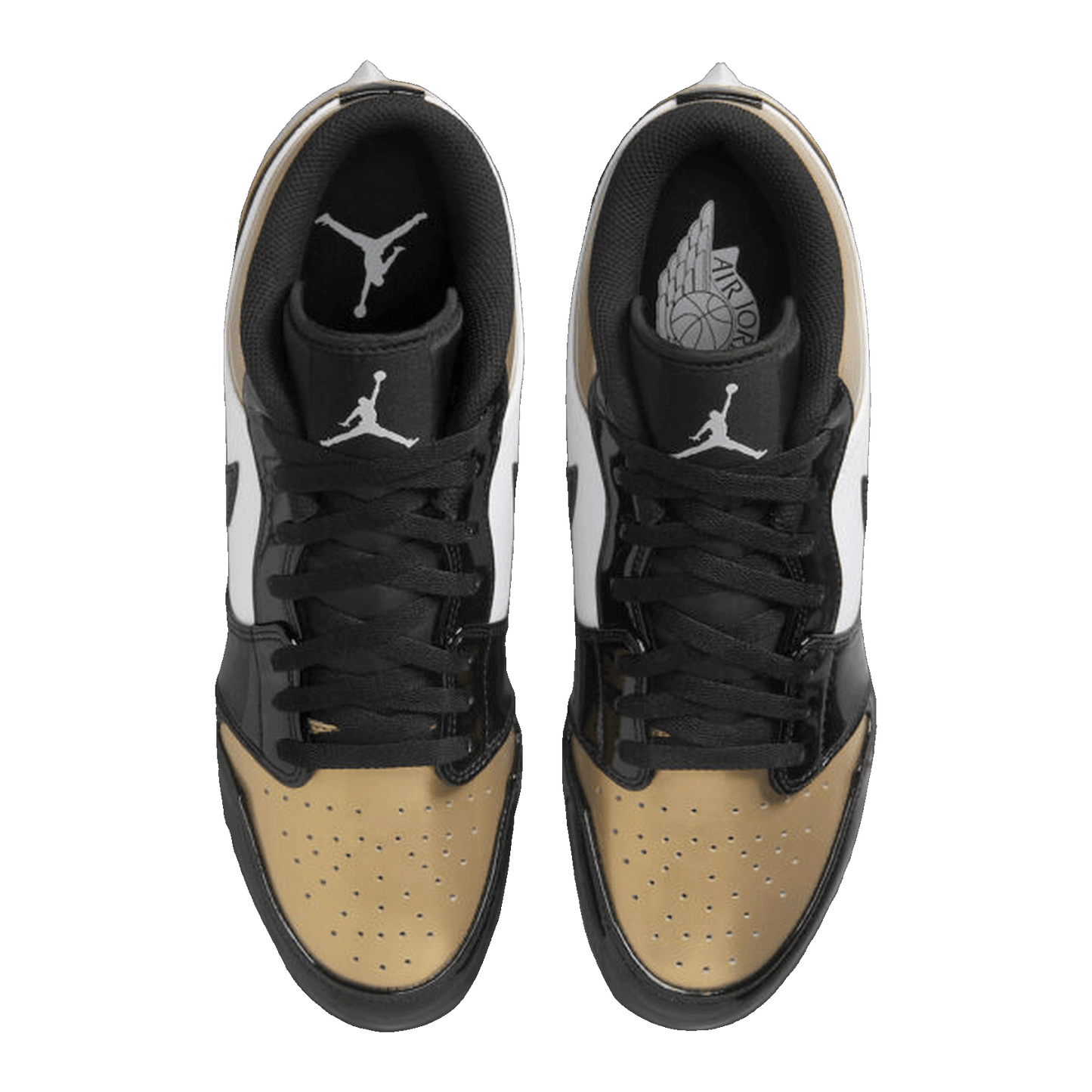 Nike Air Jordan 1 Low TD Cleat Patent Gold Toe Oben FJ6245-701