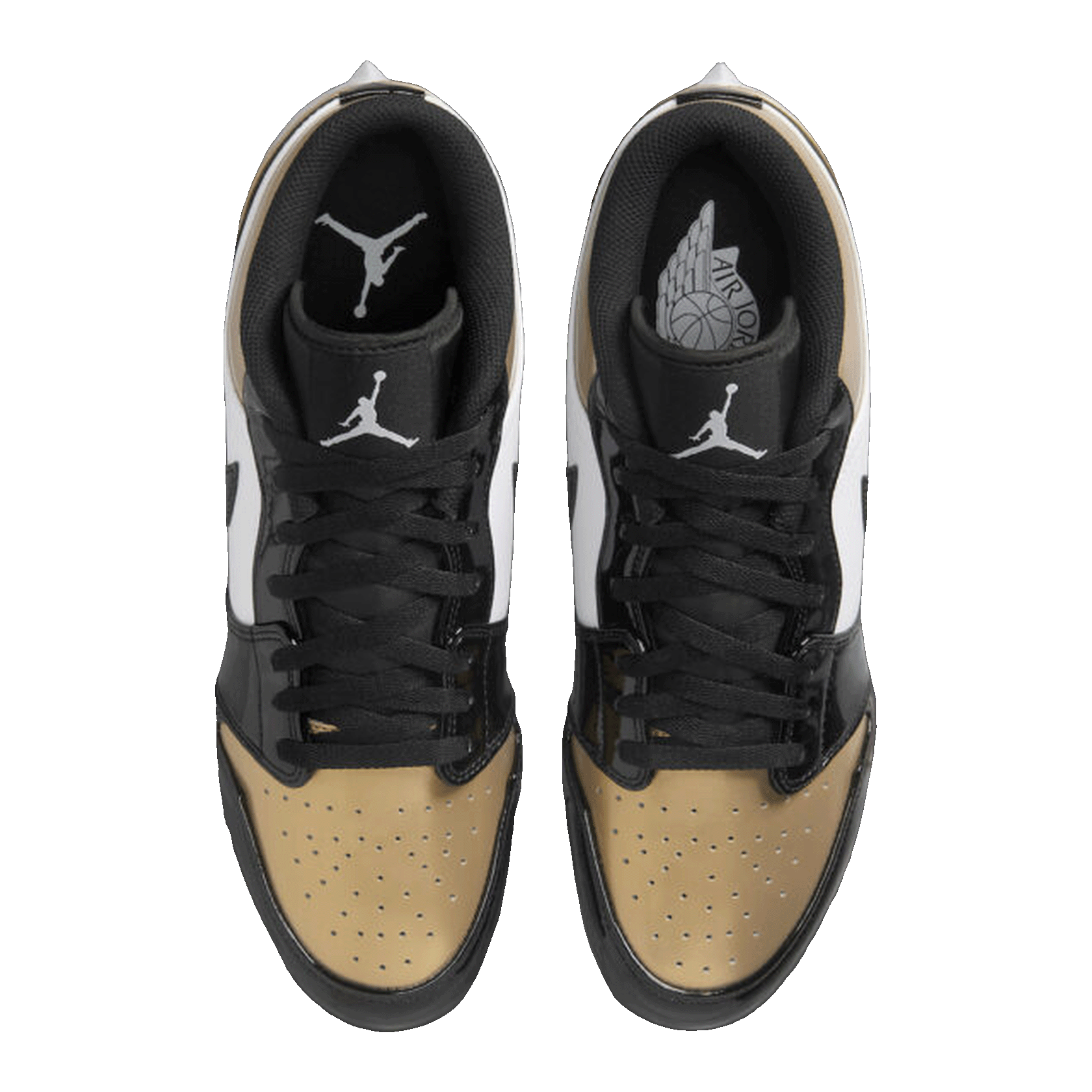 Nike Air Jordan 1 Low TD Cleat Patent Gold Toe Oben FJ6245-701