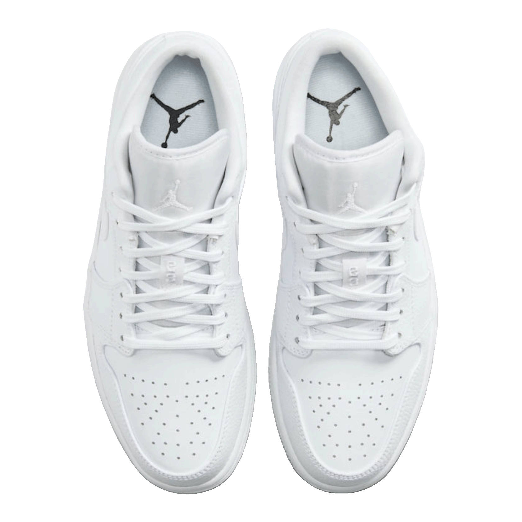 Nike Air Jordan 1 Low Triple White Tumbled Leather Oben