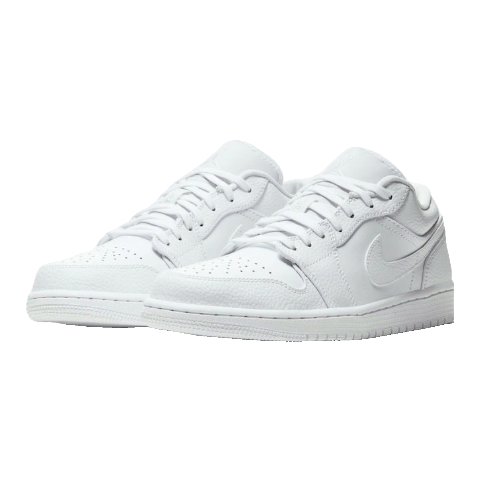 Nike Air Jordan 1 Low Triple White Tumbled Leather Side