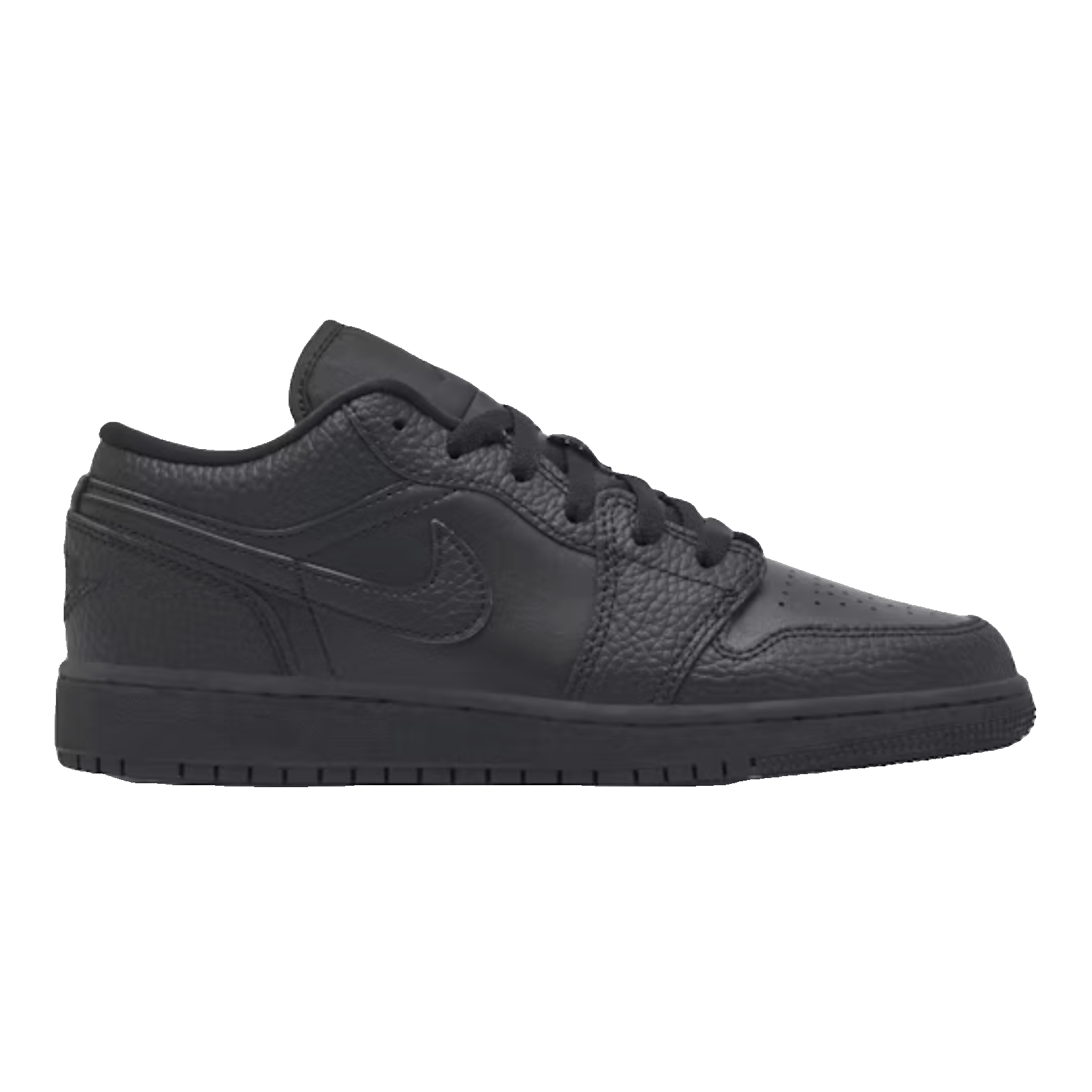 Nike Air Jordan 1 Low Tumbled Leather Black (GS)
