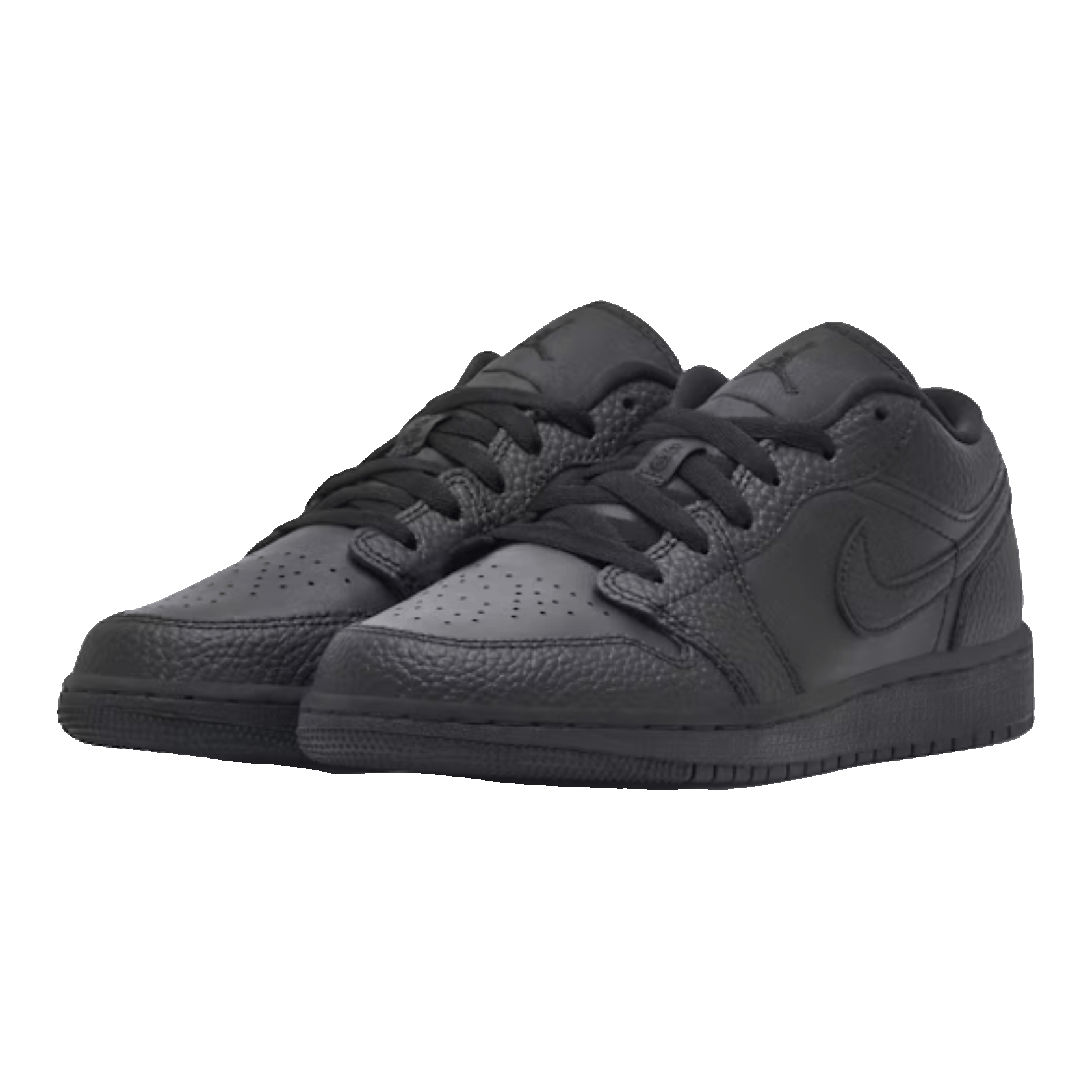 Nike Air Jordan 1 Low Tumbled Leather Black (GS) Side