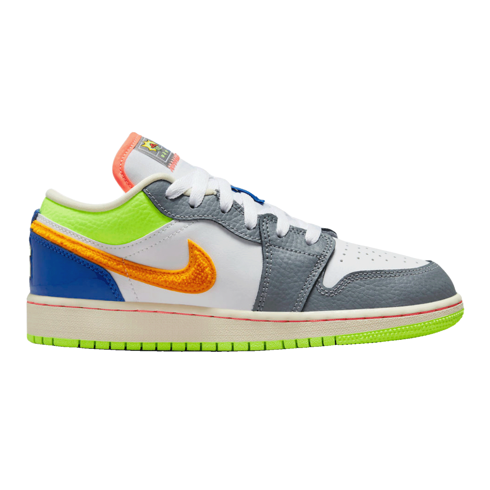 Nike Air Jordan 1 Low White Coconut Milk Ghost Green Laser Orange (GS)