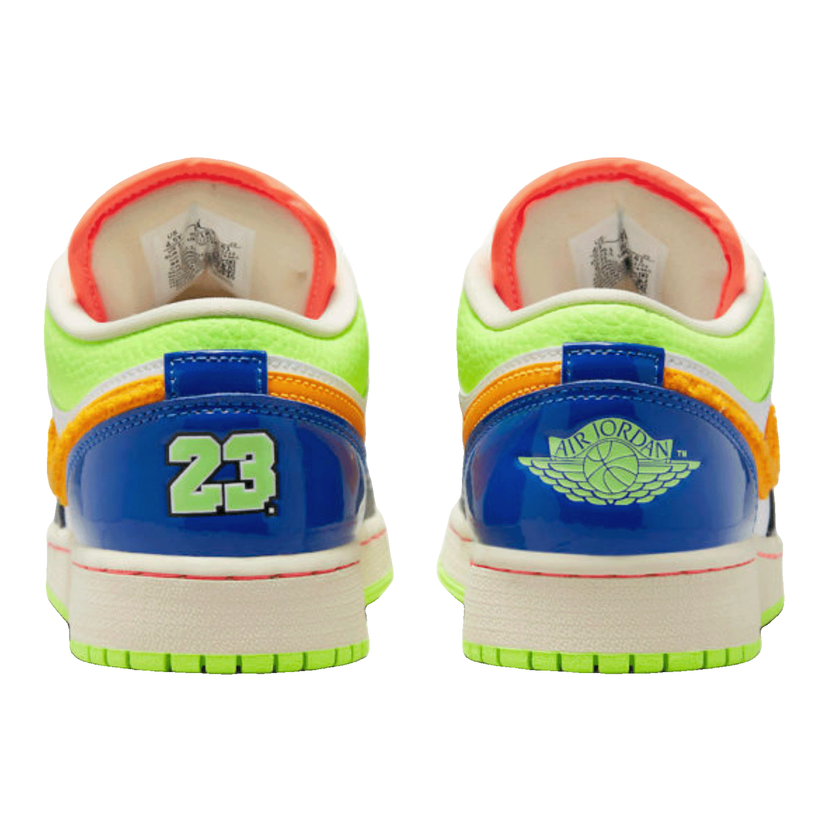 Nike Air Jordan 1 Low White Coconut Milk Ghost Green Laser Orange (GS) Back