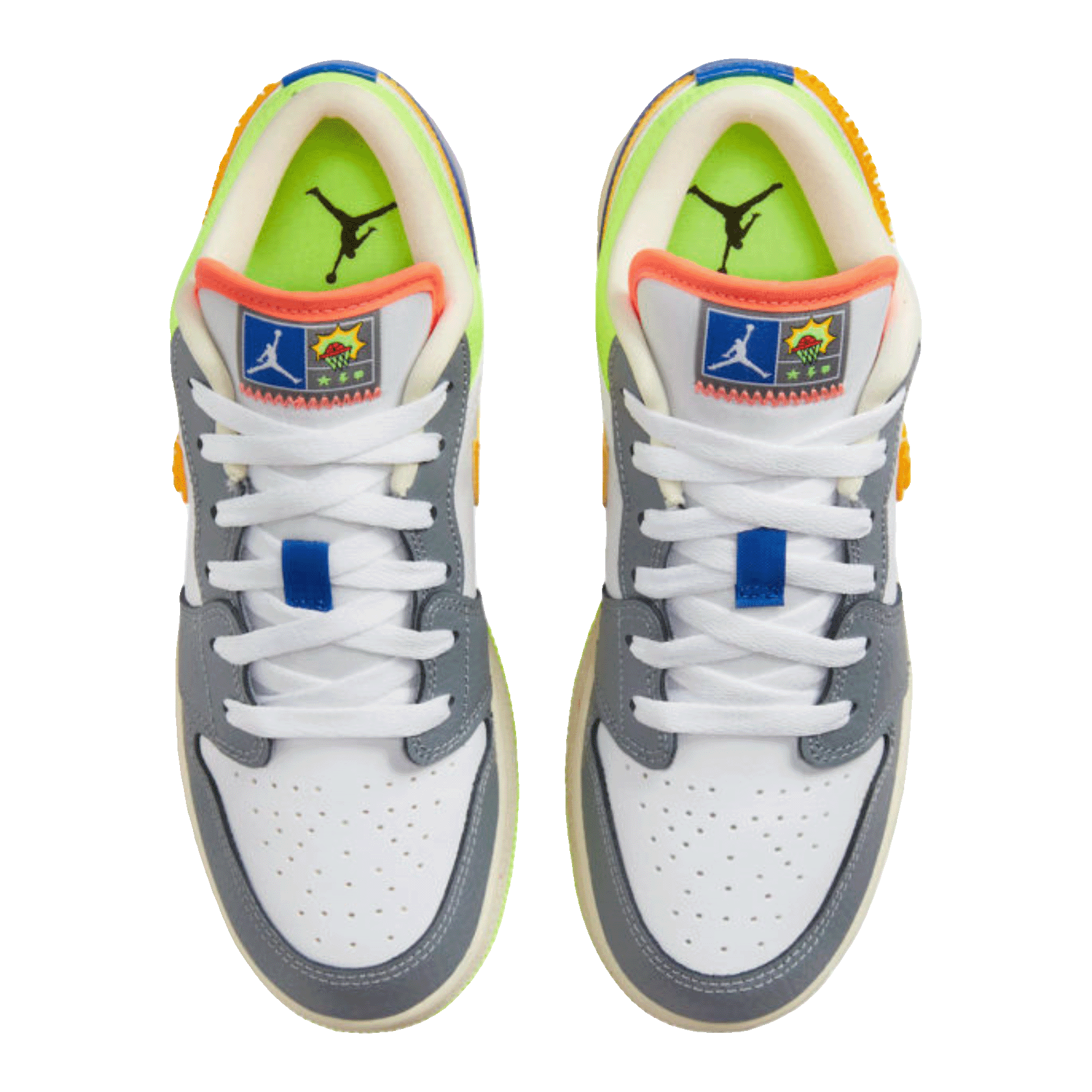 Nike Air Jordan 1 Low White Coconut Milk Ghost Green Laser Orange (GS) Oben