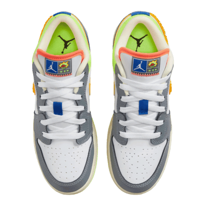Nike Air Jordan 1 Low White Coconut Milk Ghost Green Laser Orange (GS) Oben