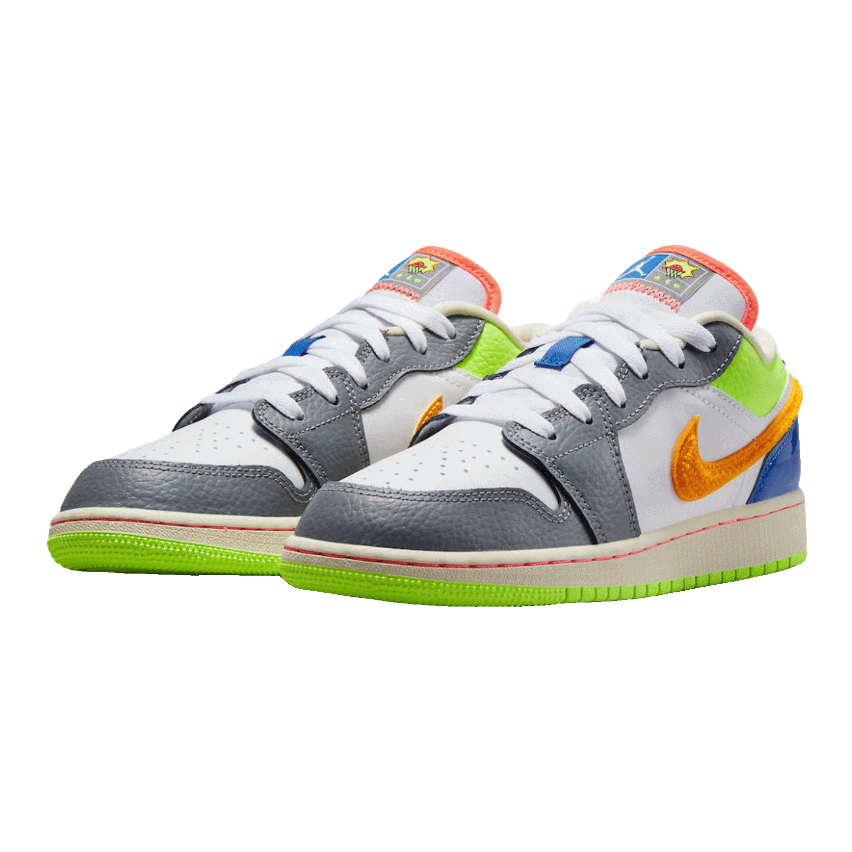 Nike Air Jordan 1 Low White Coconut Milk Ghost Green Laser Orange (GS) Side